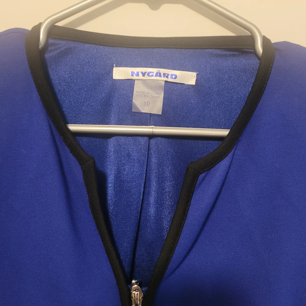 Nygard Colorblock Zip Blazer Jacket Blue Black Womens 10 - Picture 4 of 6